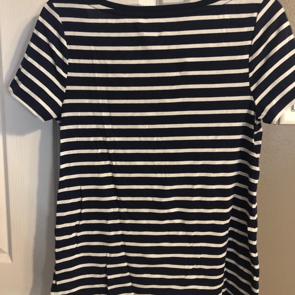 Navy/white stripe luxe knit top. - Picture 3 of 5
